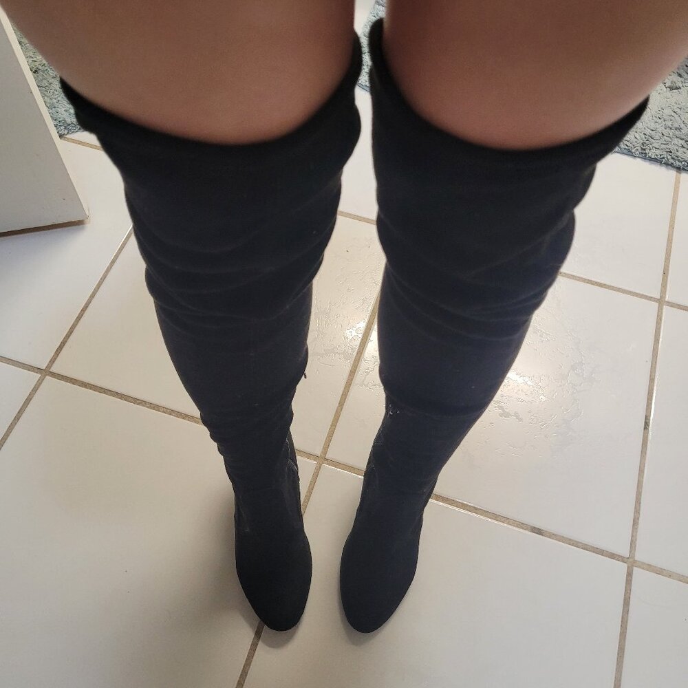 Black Thigh-High Boots